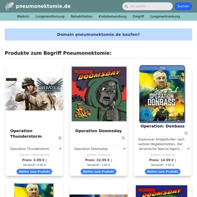 Screenshot pneumonektomie.de