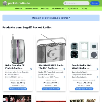 Screenshot pocket-radio.de