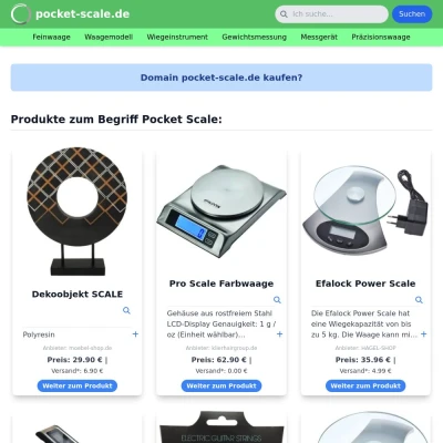 Screenshot pocket-scale.de