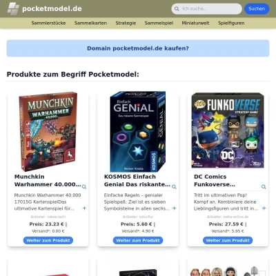 Screenshot pocketmodel.de