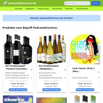 Screenshot podcastdirectory.de