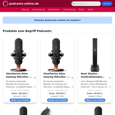 Screenshot podcasts-online.de