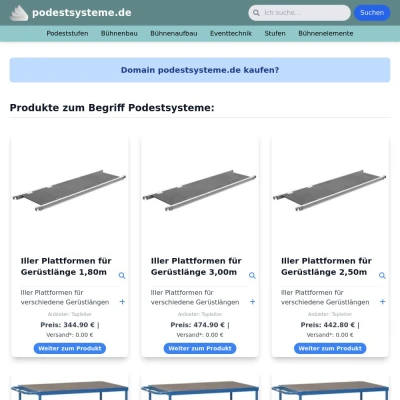 Screenshot podestsysteme.de