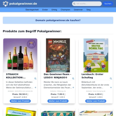 Screenshot pokalgewinner.de