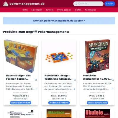 Screenshot pokermanagement.de