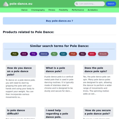 Screenshot pole-dance.eu
