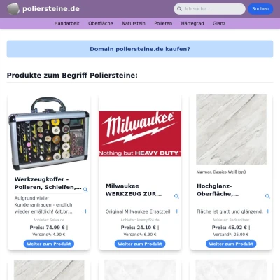 Screenshot poliersteine.de