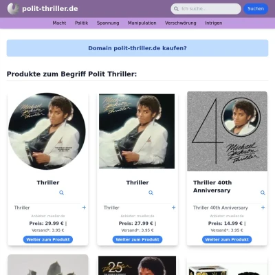 Screenshot polit-thriller.de