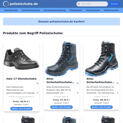 Screenshot polizeischuhe.de