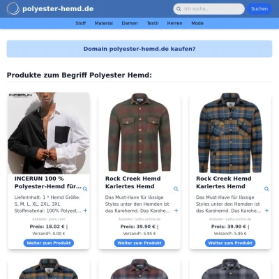 Screenshot polyester-hemd.de