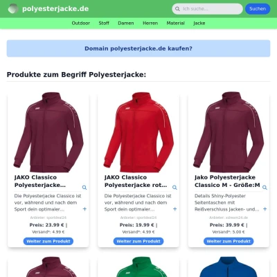 Screenshot polyesterjacke.de