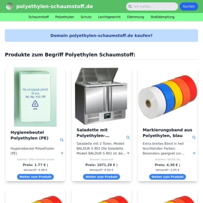 Screenshot polyethylen-schaumstoff.de