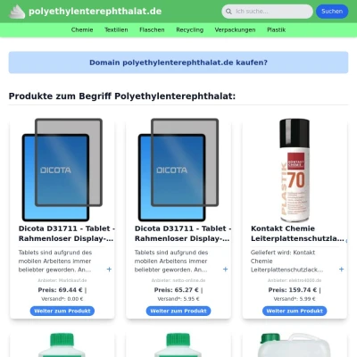 Screenshot polyethylenterephthalat.de