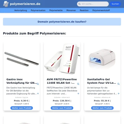 Screenshot polymerisieren.de