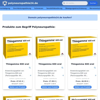 Screenshot polyneuropathie24.de