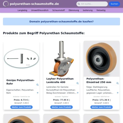 Screenshot polyurethan-schaumstoffe.de