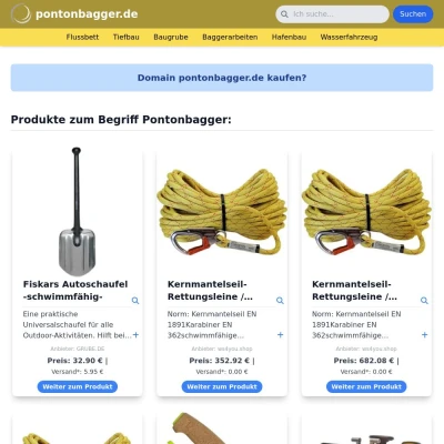 Screenshot pontonbagger.de