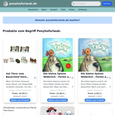 Screenshot ponyhofurlaub.de