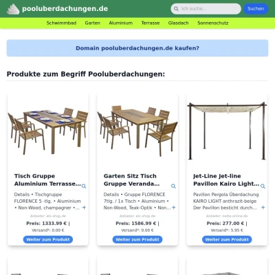 Screenshot pooluberdachungen.de