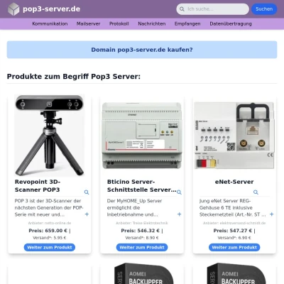 Screenshot pop3-server.de
