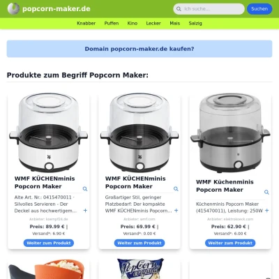 Screenshot popcorn-maker.de