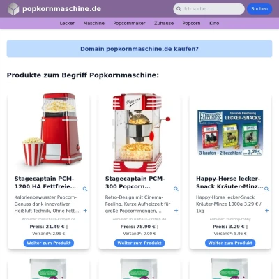 Screenshot popkornmaschine.de