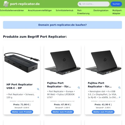 Screenshot port-replicator.de
