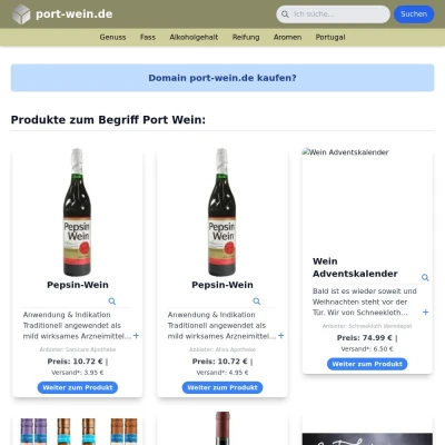 Screenshot port-wein.de