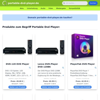 Screenshot portable-dvd-player.de