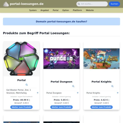 Screenshot portal-loesungen.de