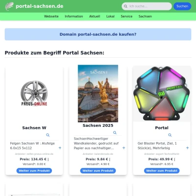 Screenshot portal-sachsen.de