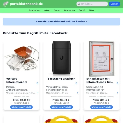 Screenshot portaldatenbank.de