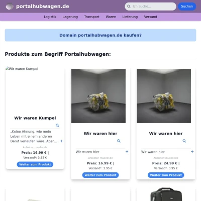 Screenshot portalhubwagen.de