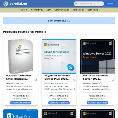 Screenshot portdial.eu