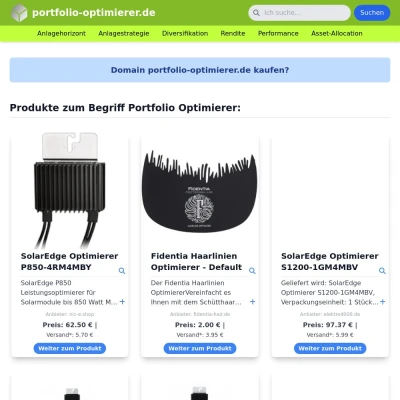 Screenshot portfolio-optimierer.de