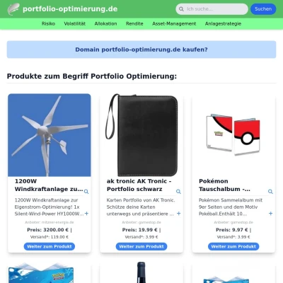 Screenshot portfolio-optimierung.de