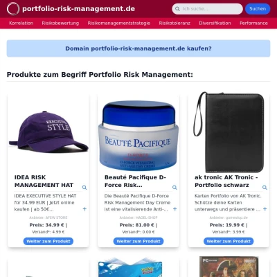 Screenshot portfolio-risk-management.de