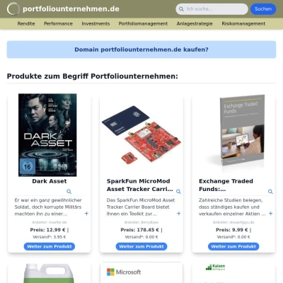 Screenshot portfoliounternehmen.de