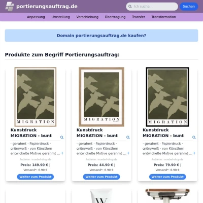 Screenshot portierungsauftrag.de