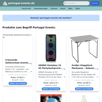 Screenshot portugal-events.de