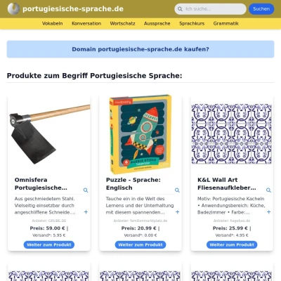 Screenshot portugiesische-sprache.de