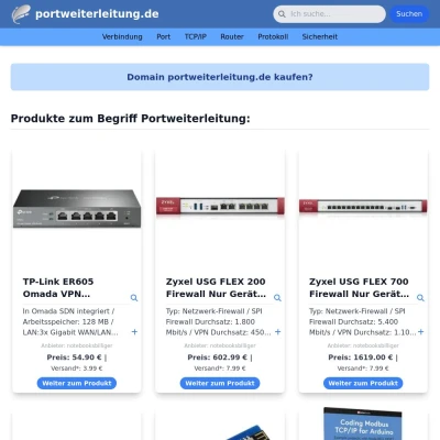 Screenshot portweiterleitung.de