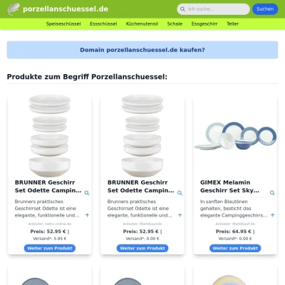 Screenshot porzellanschuessel.de