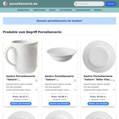Screenshot porzellanserie.de