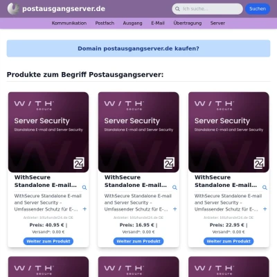Screenshot postausgangserver.de
