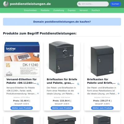 Screenshot postdienstleistungen.de