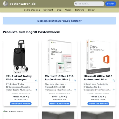 Screenshot postenwaren.de