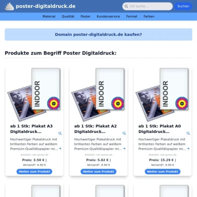 Screenshot poster-digitaldruck.de