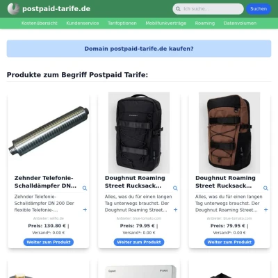Screenshot postpaid-tarife.de