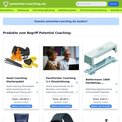 Screenshot potential-coaching.de